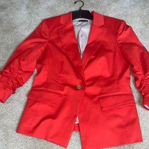 BEBE ORANGE BLAZER SINGLE BUTTON LINED SIZE 10